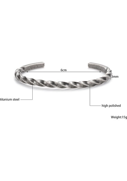 H1 Vintage Bilezik Bilezik Erkekler Kadınlar Bilezik Retro Viking Titanyum Çelik Rahat Eski Moda Takı Pulseira (Yurt Dışından)