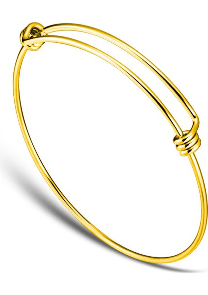 60MM Tarzı Altın Kaplama Lot 100% Paslanmaz Çelik Kendin Yap Bilezik mm Takı Bulucu Genişletilebilir Ayarlanabilir Tel Bilezik (Yurt Dışından)