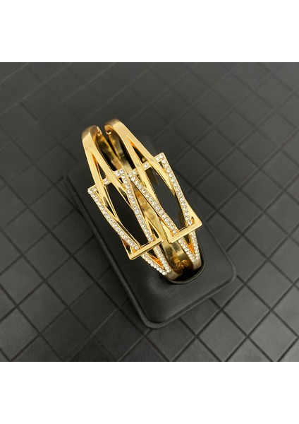 Altın ​​1 Kristal Taşlı Geometrik Altın Bilezik Takı Arap Modası Trend Bayan Bilek Takı Lüks Düğün Hediye Gelin Için (Yurt Dışından) fırsatları