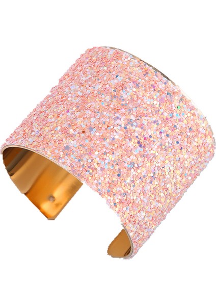 Çit Dayoff Avrupa Tarzı Vintage Metal Bilezik Punk Renkli Payetli C Şekilli Alaşım Açılır Ayarlanabilir Geniş Kolluk Bileklik Kadın Takı (Yurt Dışından)