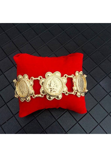 Altın 1 Yeni Napoleon Figürü Altın Bilezik Kadınlar Cezayir Düğün Gelin El Takıları Lüks Sikke Kollu Bilezikler (Yurt Dışından)