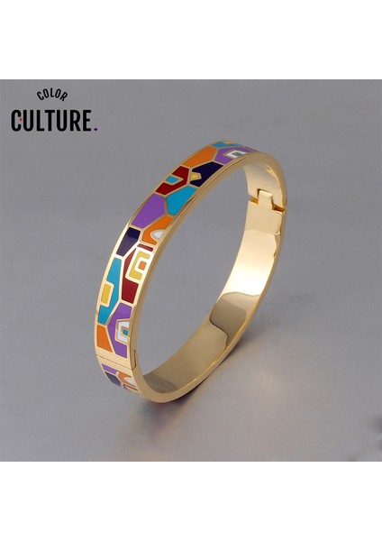 PCSZK1026-A Kadınlar Için Yeni Moda Paslanmaz Çelik Açık Bilezik Altın Geometrik Renkli Emaye Boyalı Bilezik Düğün Takı (Yurt Dışından) modelleri