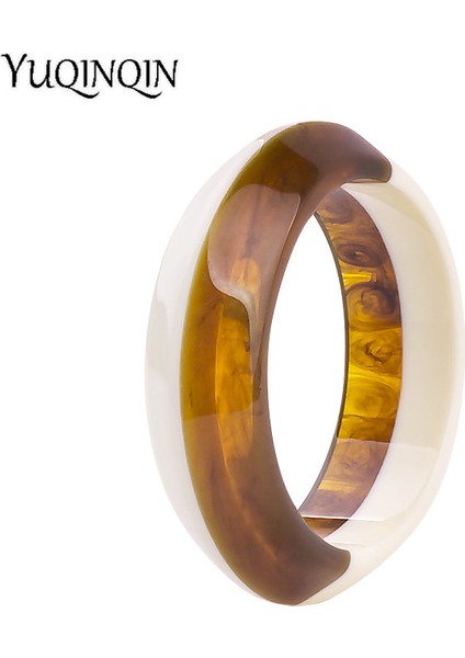 Kahve Kadınlar Için Vintage Akrilik Koldan Takma Bilezikler Moda Bilezikler Renkli Reçine Geometrik Geniş Yaka Bileziği Yeni Takı (Yurt Dışından) fiyatları