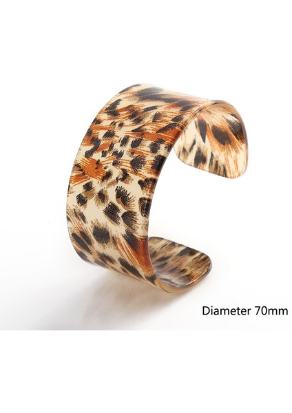 No.25 Boyutu Kadınlar Için Moda Kaplumbağa Kabuğu Kolu Akrilik Geniş Bilezik Bileklik Vintage Reçine Leopar Yuvarlak Trendy Düğün Takı Bir Adet (Yurt Dışından)