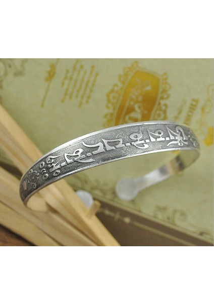 14- Retro Yeni Çingene Kare Çiçek Metal Tibet Gümüşü Retro Moda Kol Bileziği Kadınlar Için Noel Hediyesi (Yurt Dışından)