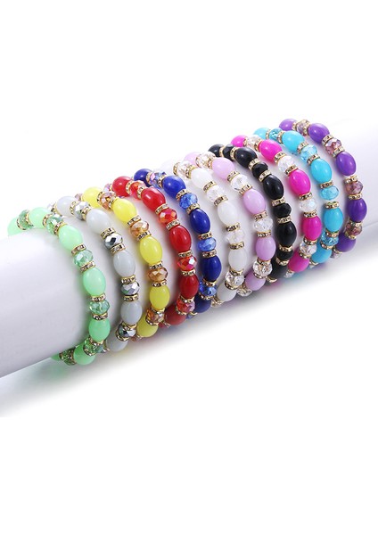 B3187-MAVI 2020 Yeni Doğal Kristal Boncuk Şeffaf Cam Boncuk Küçük Altın Boncuk Ayarlanabilir Esnek Bileklik Kadınlar Şans Bilezikleri (Yurt Dışından) fırsatları