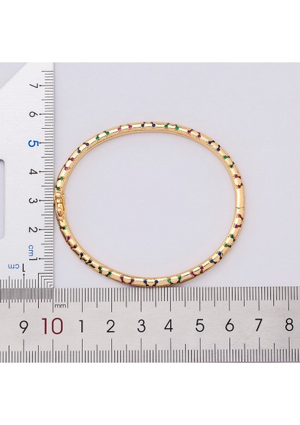 56-58MM Tarzı B248 Yeni Tasarım Moda Altın Rengi Kristal Takı Bakır Zirkon Kolluk Bilezik Kadınlar Şık Cz Bilezik Hediye (Yurt Dışından) modelleri