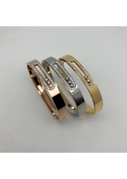 Altın Altın Kaplama Paslanmaz Çelik Kadın Bilezik Bileziği Kristal Kayan Lüks Düğün Parti Bant Kol Saati Takı Hediye (Yurt Dışından) fiyatları