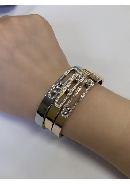 Altın Altın Kaplama Paslanmaz Çelik Kadın Bilezik Bileziği Kristal Kayan Lüks Düğün Parti Bant Kol Saati Takı Hediye (Yurt Dışından) indirimleri