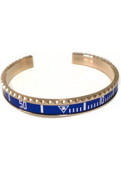 Gül Altın Mavisi 2021 Çelik Hız Göstergeli Bileklikler ve Bilezikler Erkek Bileklik Paslanmaz Çelik Bilezikler Manşet Bilezik Bezel Pulseiras Bijoux (Yurt Dışından)