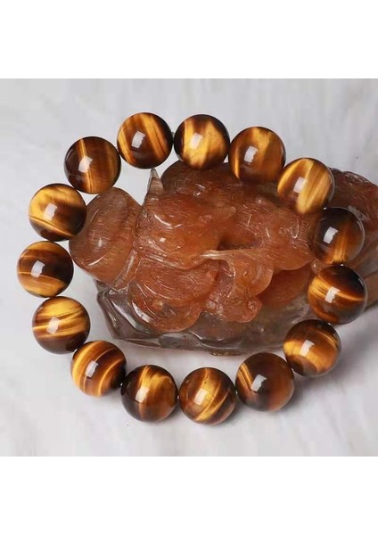 14 mm Doğal Kristal Taş Yüksek Kaplan Gözü Bileklik El Yapımı Buddha Bileklik Yoga Meditasyon Moda Çift Takı (Yurt Dışından)