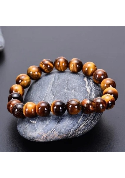 14 mm Doğal Kristal Taş Yüksek Kaplan Gözü Bileklik El Yapımı Buddha Bileklik Yoga Meditasyon Moda Çift Takı (Yurt Dışından)