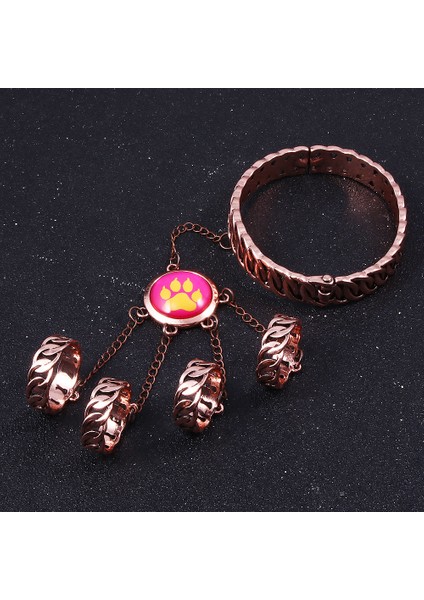 B224 Animasyon Uğur Böceği Reddy Kızlar Yüzük Bilezik Seti Kedi Pençesi ve Köpek Pençesi Eleman Yüzük Açılıp Kapanabilen Bilezik Çocuklar Için Hediye (Yurt Dışından) fırsatları