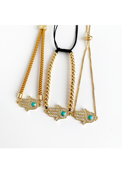 Kristal Rengi Kadınlar Için Boho Mavi Taşlı Gökkuşağı Bilezikleri Vintage Altın Bakır Zirkon Boncuklu Palmiye Kristal Bilezik Düğün Takı (Yurt Dışından) modelleri