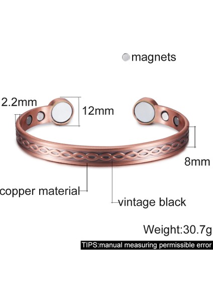 S Kutusu Vinterly Sonsuz Saf Bakır Bilezik Manyetik Kol Bandı Ayarlanabilir Bilezik Manyetik Sağlık Bakır Bilezikler Bilezikler Artrit Için (Yurt Dışından) modelleri