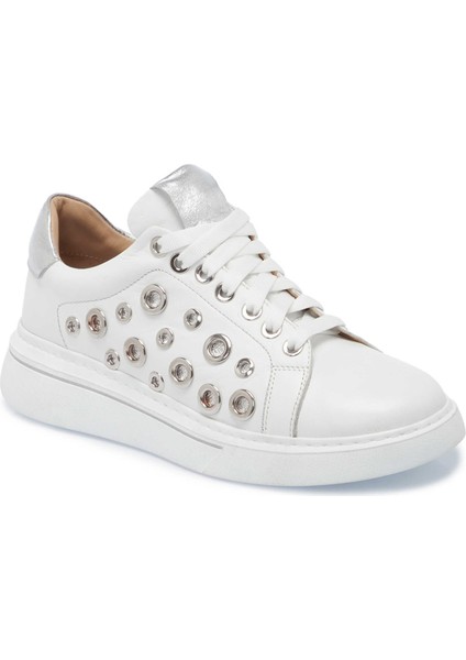 Beyaz Hakiki Deri Kadın Sneaker - K25I1AY68097-A26