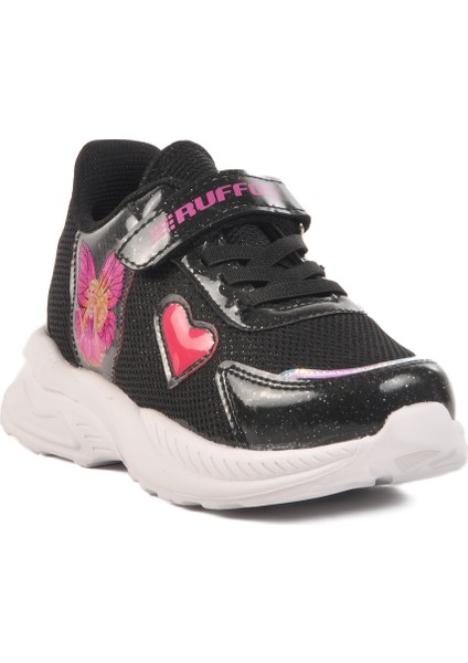 Siyah Lila Cırtlı Fileli Kız Çocuk Spor Ayakkabı Ruffon F modelleri
