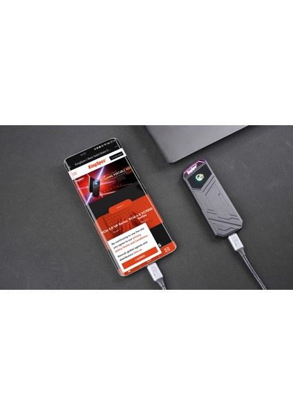 Kingspec Z5 Taşınabilir SSD 2tb , 2090MB/S Metal Rgb Kasa Usb-C