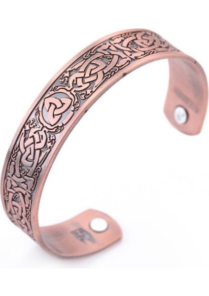 A20295-ROSEGOLD Erkek ve Kadın Retro Stil Takı Viking Bilezik Manyetik Açılır Ayarlanabilir Koldan Sağlık Hediye Bileziği (Yurt Dışından)