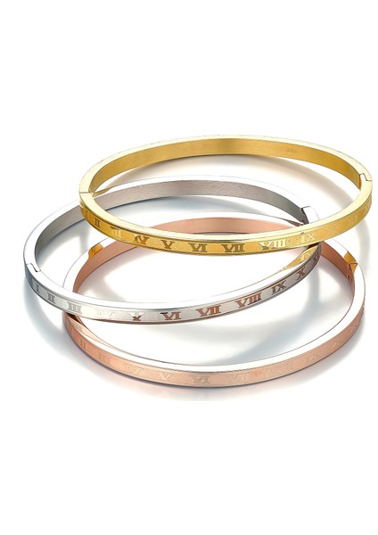 Rn-Gül-8mm Kadın Erkek Moda Takılar Için Tasarım Paslanmaz Çelik Rose Gold Roma Rakamlı Bilezik - Roman Numaralı Bilezik Bileşimi (Yurt Dışından) fiyatları