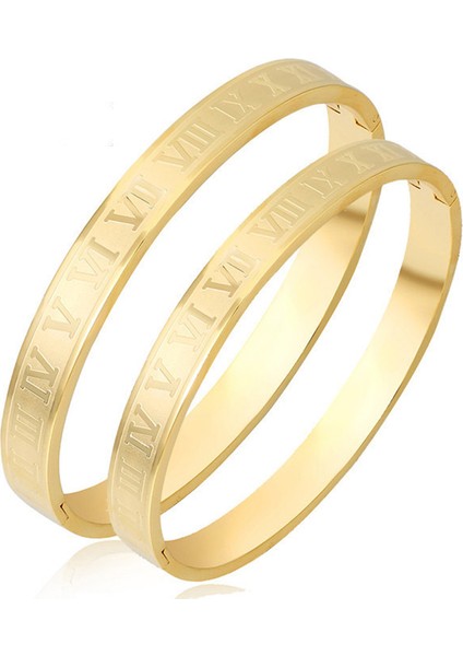 Rn-Gül-8mm Kadın Erkek Moda Takılar Için Tasarım Paslanmaz Çelik Rose Gold Roma Rakamlı Bilezik - Roman Numaralı Bilezik Bileşimi (Yurt Dışından) fırsatları