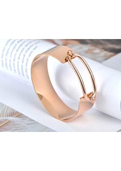 Çelik Rengi Lokaer Tasarım Titanyum Paslanmaz Çelik Abartılı Bilezikler Kadınlar Kızlar Için Geometrik Zincir Bilezik B (Yurt Dışından) fırsatları