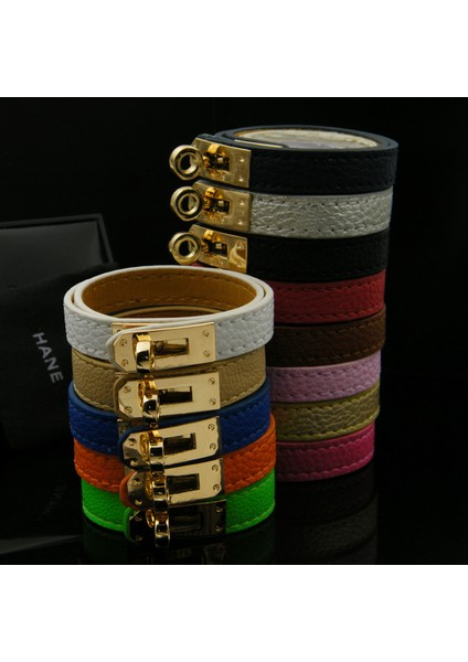 Gül Moda Deri Bilezik Sümenli Erkek Kadın Bilezikler Yüksek Çelik Titanyum Renkli Sevgililer Bileklik (Yurt Dışından) modelleri