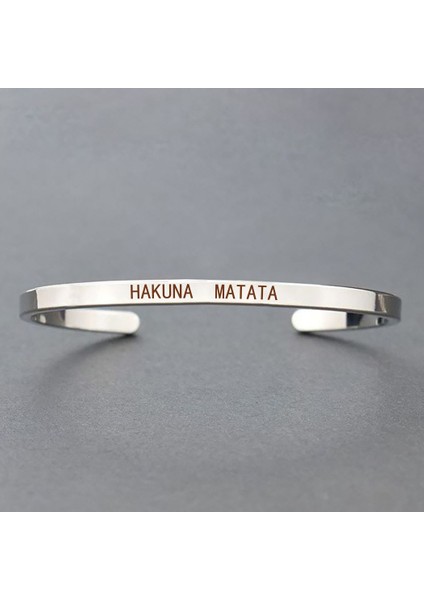 Hayaller Gerçek Olsun Hakuna Matata Basit Ilham Veren Harf Kazılı Afrika Atasözü Bilezik Bakır Alaşım Kol Bileziği Aşıklar Için (Yurt Dışından)