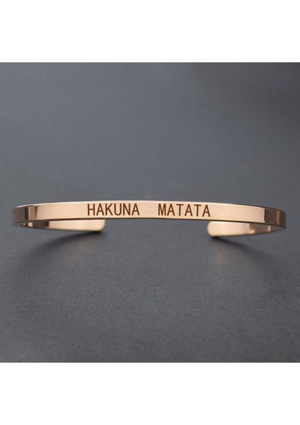 Hayaller Gerçek Olsun Hakuna Matata Basit Ilham Veren Harf Kazılı Afrika Atasözü Bilezik Bakır Alaşım Kol Bileziği Aşıklar Için (Yurt Dışından)