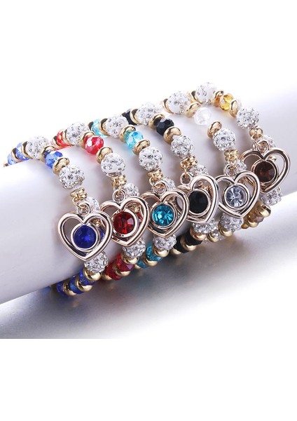No.26 Boyutu Pp Romantik Vintage Bilezikler Kadınlar Kalp Kolye Bilezikler Işıltılı Kristal Boncuklar Pan Bilezik Takı ile Uyumlu (Yurt Dışından) fiyatları