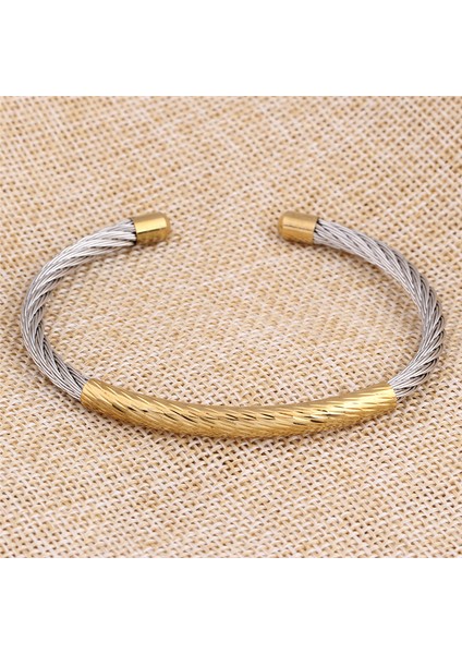 60MM Tarzı NO.81129 Beden Zorcvens Altın Gümüş Renk Paslanmaz Çelik Kablo Örgü Kol Bilezik Zincir Bilezik Bilezikler Kadınlar Için (Yurt Dışından) indirimleri