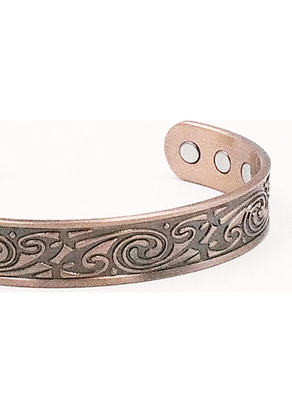 AL1144-GÜL-ALTIN Erkek ve Kadın Retro Stil Takı Viking Bilezik Manyetik Açılır Ayarlanabilir Koldan Sağlık Hediye Bileziği (Yurt Dışından)