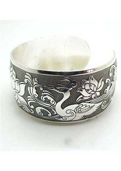 G Vintage Tibet Kolluk Bileziği Oymalı Geniş Açık Bilezik Takı Antika Bohem Tarzı Bilezik Kadın Erkek Retro Moda Yeni (Yurt Dışından) fiyatları