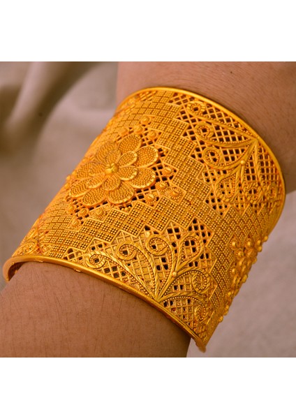 Altın Tarzı Altın Rengi 24K Fransa Lüks Dubai Ayarlanabilir Altın Renkli Kadın Bilezikleri Soğuk Renkli Bilezikler Düğün Bilezikleri Yüzük Bijoux Africaine (Yurt Dışından) modelleri