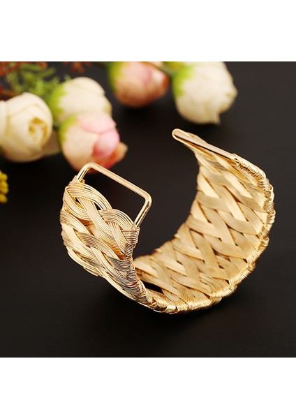 Altın Rengi Yeni Punk Tarzı Kol Bilezikleri Altın Metal Sarma Örgü Altın Gümüş Renkli Bilezik Kıyafet Takı Kostüm Takı - (Yurt Dışından) fırsatları