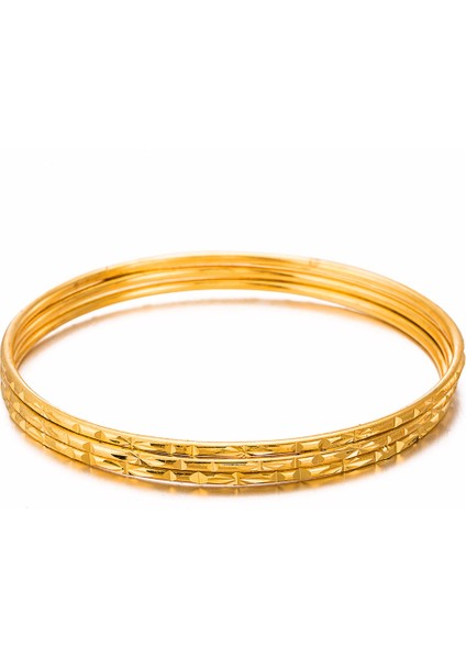 Stil 1 1 Adet Kadın Lüks Dubai Altın Bilezik 2mm Ince Bilezik Altın Büyük Bilezikler Kadın Moda Oyulmuş Takı Hediye (Yurt Dışından) fırsatları