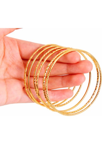 Stil 1 1 Adet Kadın Lüks Dubai Altın Bilezik 2mm Ince Bilezik Altın Büyük Bilezikler Kadın Moda Oyulmuş Takı Hediye (Yurt Dışından) indirimleri