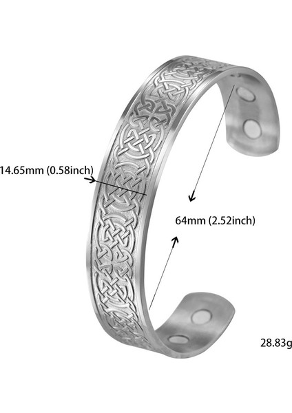 Stil 1 Çelik Skyrim Vintage Manyetik Bileklik Manşet Bilezik Şans Irlanda Düğümü Celt Düğümler Viking Paslanmaz Çelik Bilezik Takı Kadın Erkek Için (Yurt Dışından)