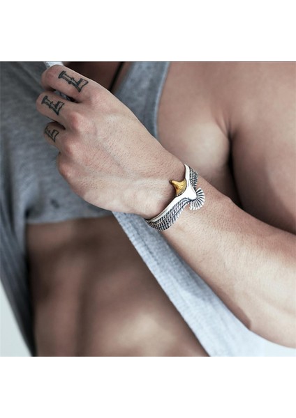 Goldton-Erkekler Için Viking Kartal Kolu Bileziği Sevgililer Günü Hediyesi Erkek Arkadaşa Ayarlanabilir Açık Kabile Takı Hint Kartal Kanat Bileziği (Yurt Dışından) fiyatları