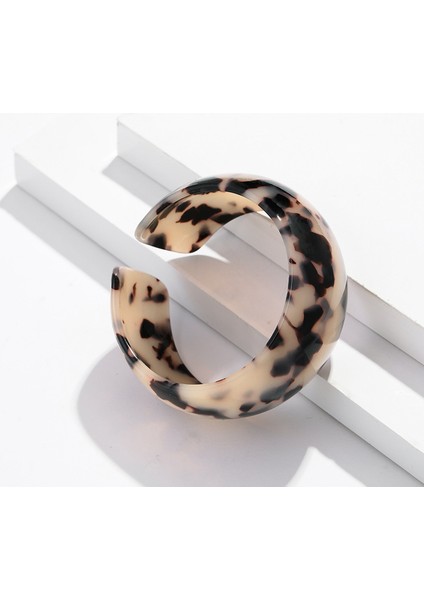 No.1 Boyutu Yeni Bohem Akrylik Reçine Abalone Kabuk Bilezikler Bayanlar Için Vintage Leopar Geniş Kollu Bilezikler Şıklık Takılar (Yurt Dışından) fiyatları