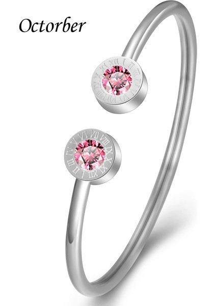 No.12 Boyutu Kadın Kristal Sonsuz Aşk Pulseira Titanyum Çelik Bileklik & Bilezik Tasarımı (Yurt Dışından)