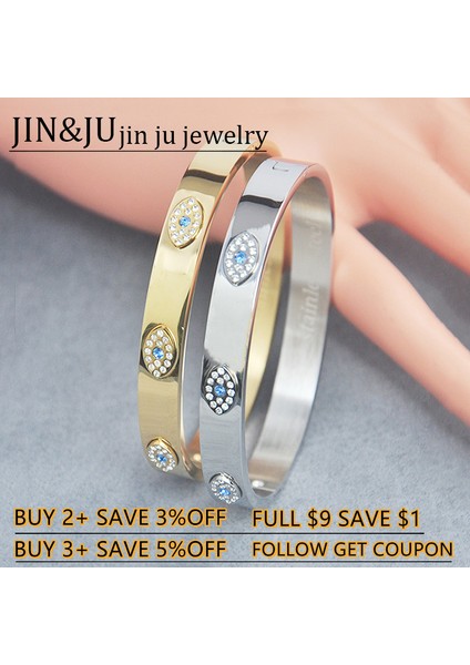 Altın Rengi--3 Jın&ju Paslanmaz Çelik Bilezik Bilezik Kadınlar Için Italia Bijoux Femme Hediye Bilezikler Çift Bileklikler Kadınlar Için Takı Bijuteri (Yurt Dışından) modelleri