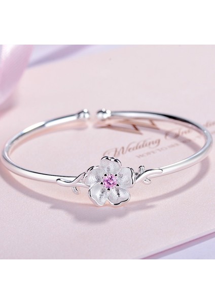 Mor Kristal Todorova Kore Moda Çiçek Bilezik Femme Pembe Mor Kristal Kiraz Çiçeği Şanslı Bilezik Kadınlar Için (Yurt Dışından) fırsatları