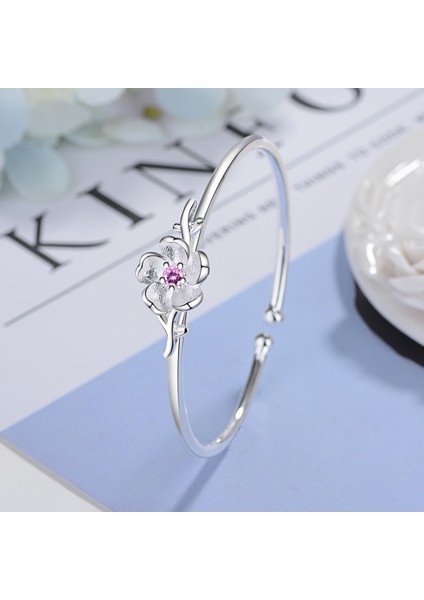 Mor Kristal Todorova Kore Moda Çiçek Bilezik Femme Pembe Mor Kristal Kiraz Çiçeği Şanslı Bilezik Kadınlar Için (Yurt Dışından) indirimleri
