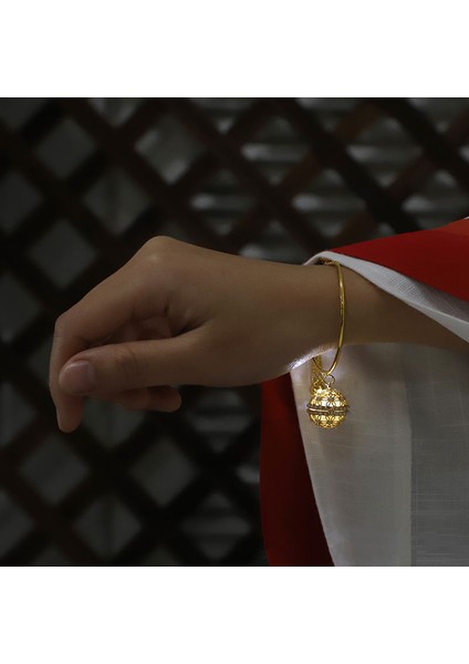 Gül Altın Rengi Vintage Aromaterapi Boyama Bilezik Esansiyel Yağ Difüzör Parfüm Bileziği Takı Parlayan Sıcak Renkli Top Moda Aksesuarları (Yurt Dışından)