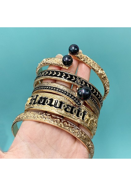 6 cm Tarzı GJZ389X Komı Özel Isim Yapamaz Hawaii Marshall Micronesia Polinezya Cam Inci Adam Kadın Plumeria Bilezik Bilezik (Yurt Dışından) fırsatları