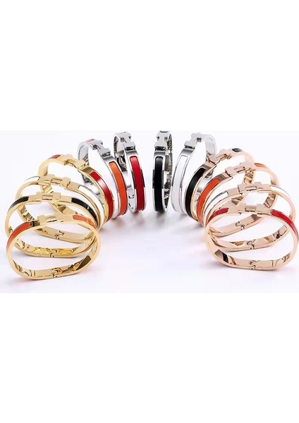 Adam 19CM Tarzı Altın ve Kırmızı Kadınlar Için H Harfli Titanyum Çelik Bilezik, Mücevher, Kırmızı Emaye Aksesuarları Neto, 2021 Yenilik (Yurt Dışından) modelleri