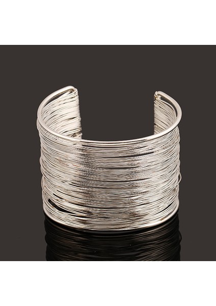 Altın Kadınlar Için Çok Katmanlı Geniş Bilezik Şık Tarzı Hoh Sahte Kolluk Retro Örgü Büyük Altın Bileklik (Yurt Dışından) fiyatları