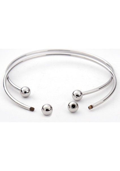 5 Adet Metal Ayarlanabilir Bilezik Boş Gümüş Renkli Açık Charm Tel Taban Boncuk Erkek Kadın Takı Yapımı (Yurt Dışından) fiyatları
