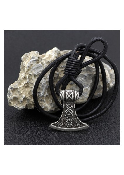 Balmumu Kordonu Slav Perun Balta Svarog Tılsım Yıldızı Rus Viking Balta Amulet Runik Bilezik Deri Halat Bilezik Mücevher (Yurt Dışından)
